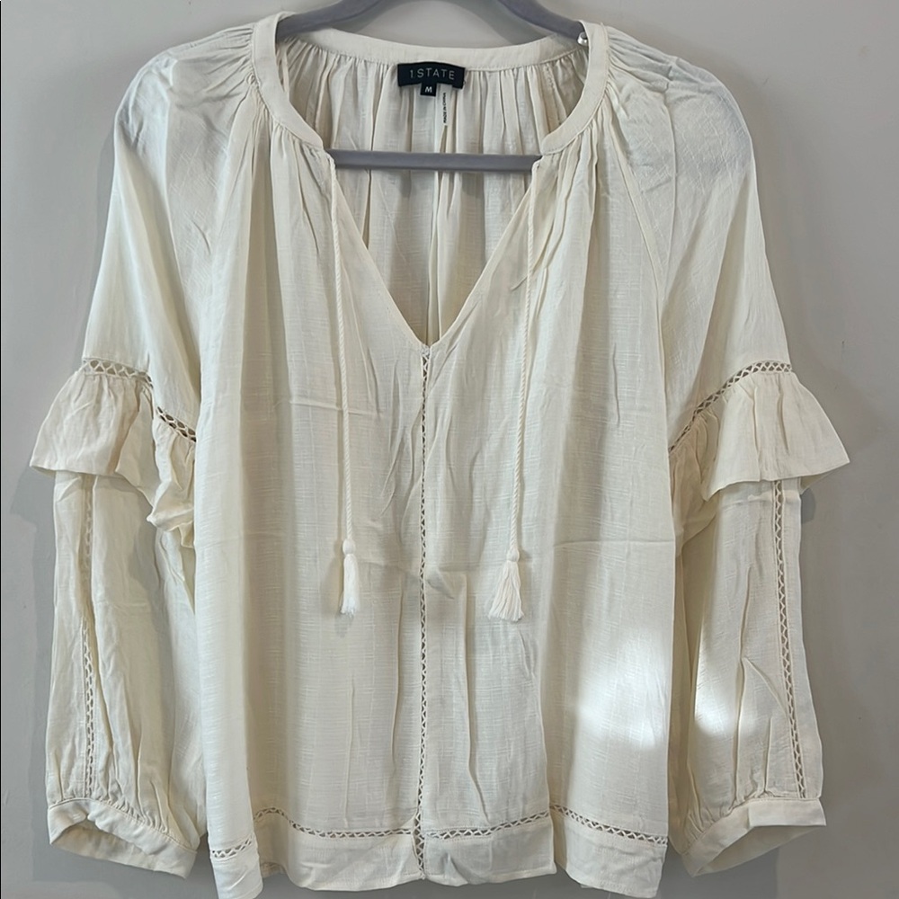 1.‎ State Women's Cream Blouse NWOT